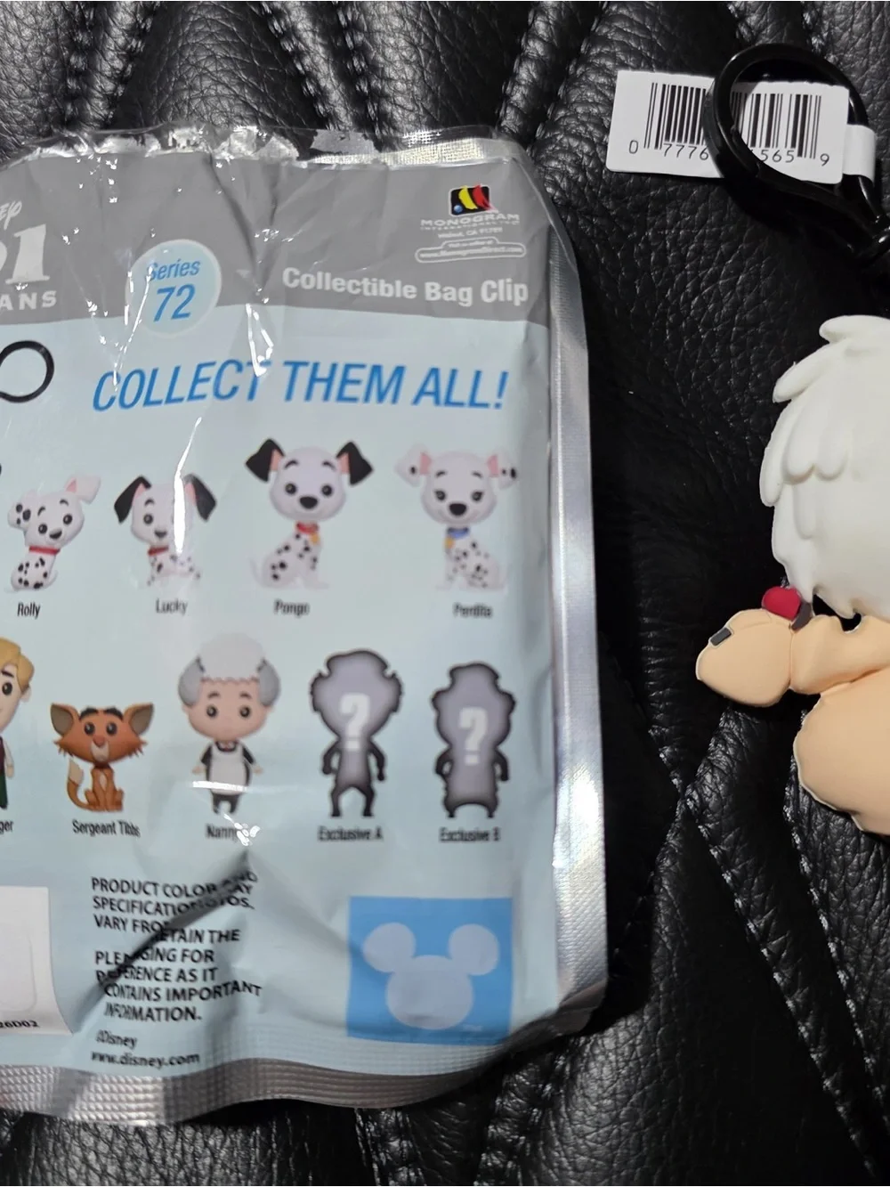Disney Cruella PVC Keychain Charm - Black, White, Beige & Red